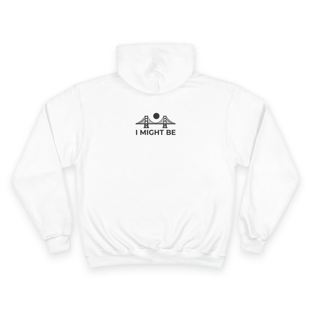 Champion Hoodie — "I Might Be" Graphic Hoodie with Retro Pin-Up Illustration
