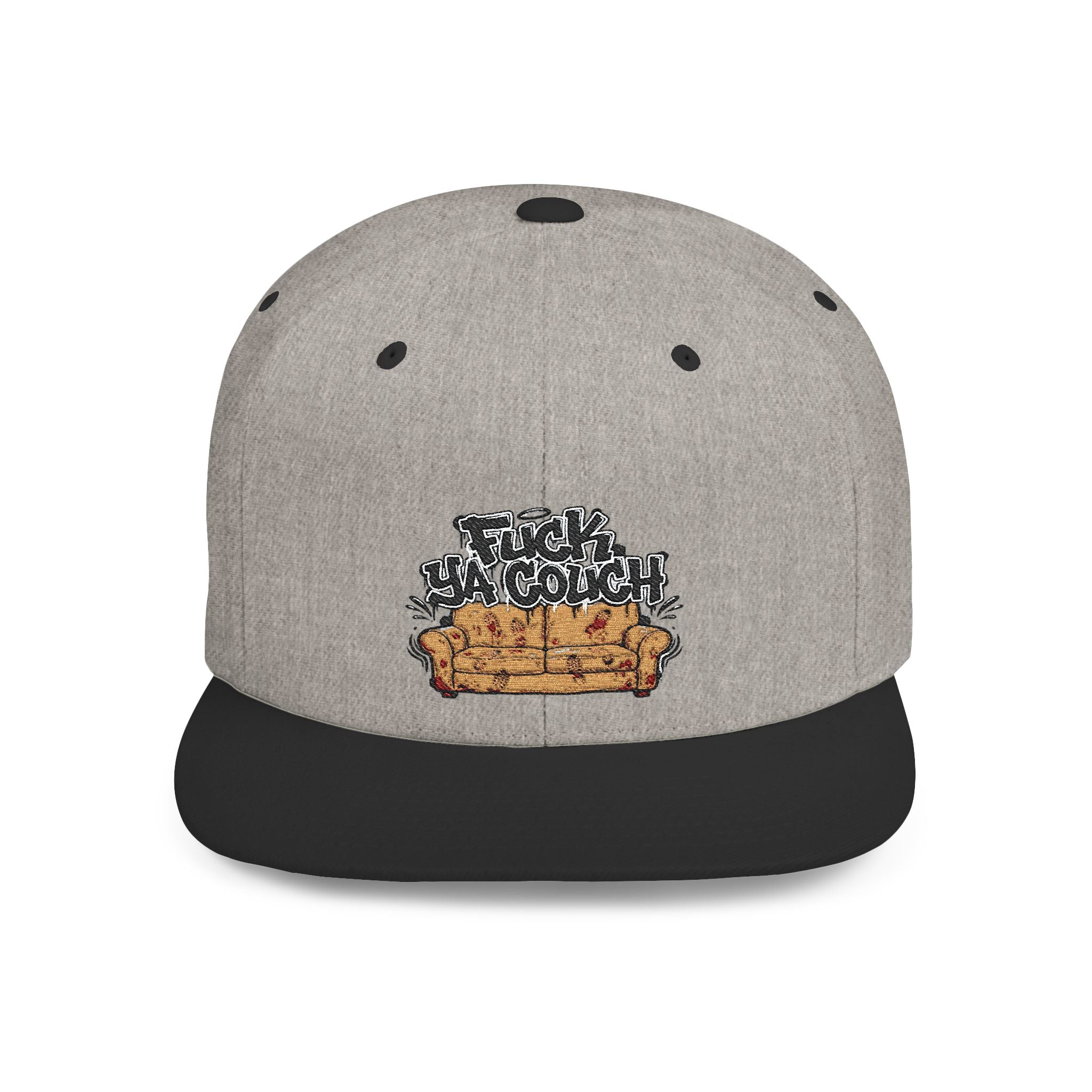 Flat Bill Snapback Hat with alternative boot printed couch — Casual Fuck yuh Couch