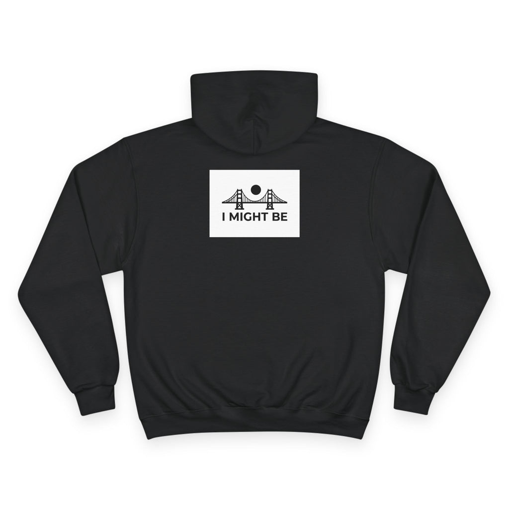 Champion Hoodie — "I Might Be" Graphic Hoodie with Retro Pin-Up Illustration