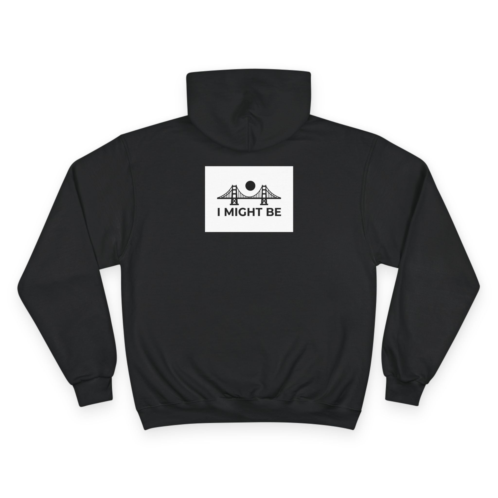 Champion Hoodie — "I Might Be" Graphic Hoodie with Retro Pin-Up Illustration