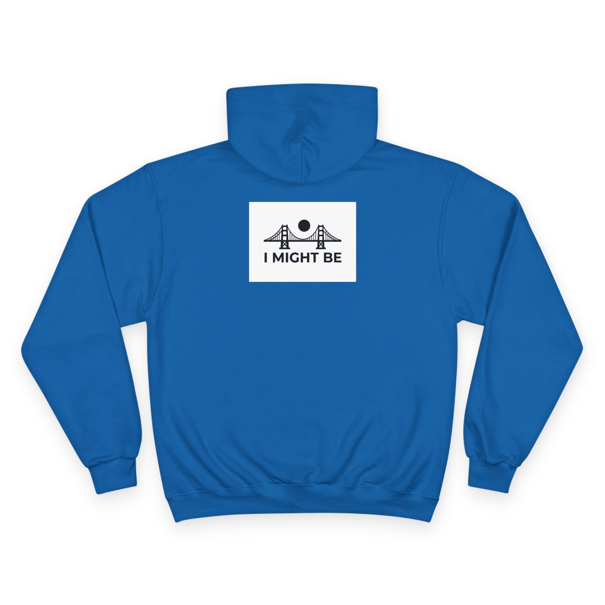 Champion Hoodie — "I Might Be" Graphic Hoodie with Retro Pin-Up Illustration