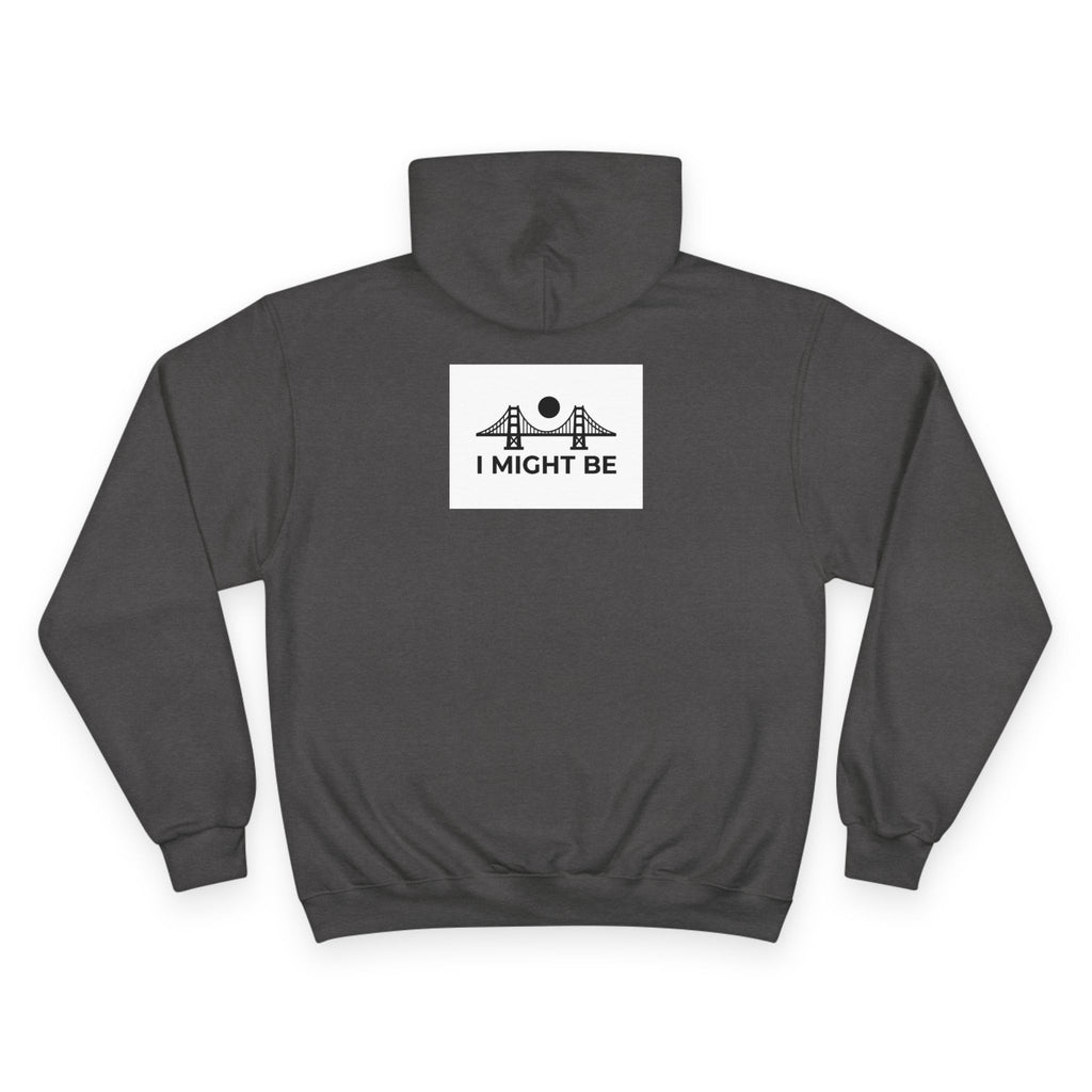 Champion Hoodie — "I Might Be" Graphic Hoodie with Retro Pin-Up Illustration