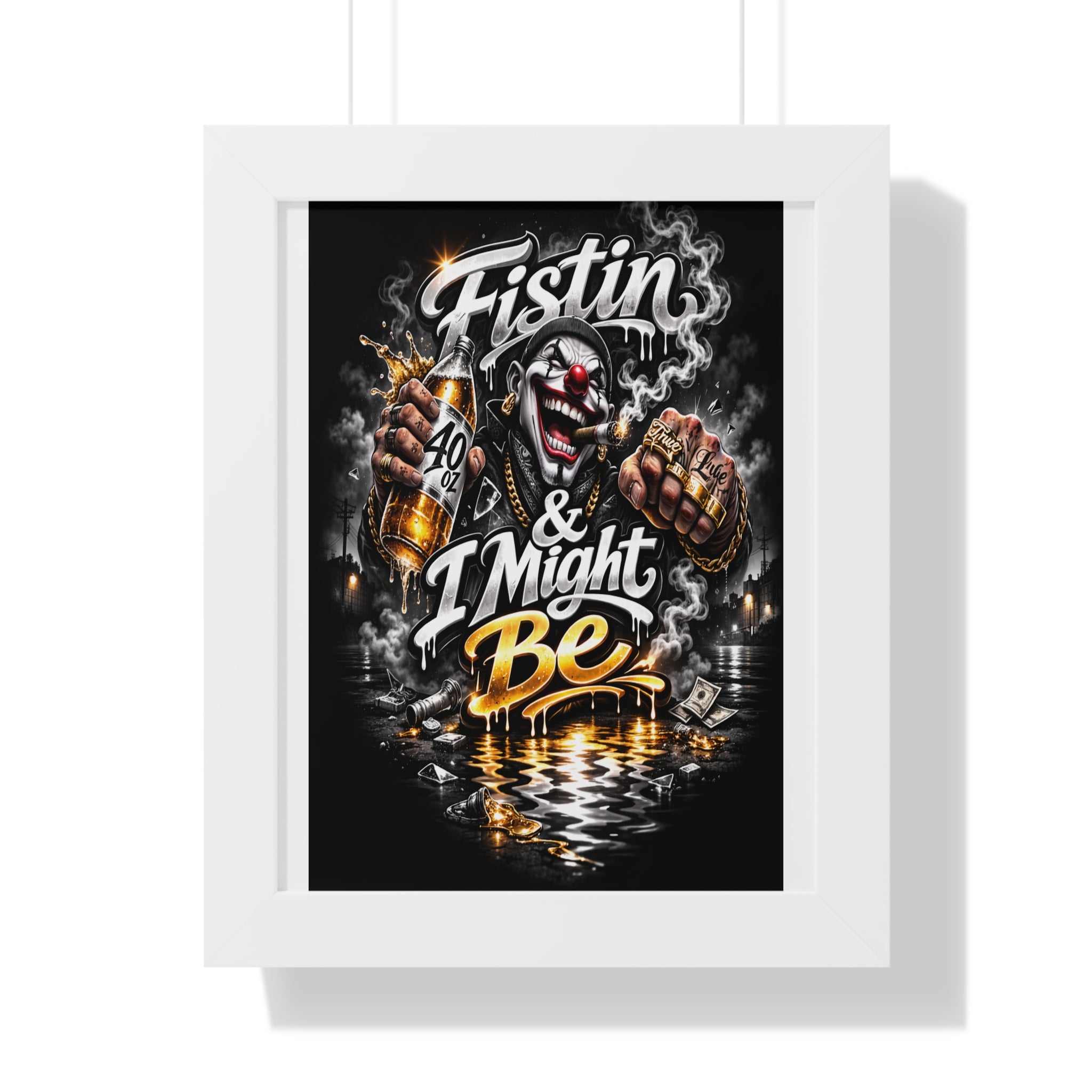 Poster — "Fistin & I Might Be" Dark Clown Beer Art