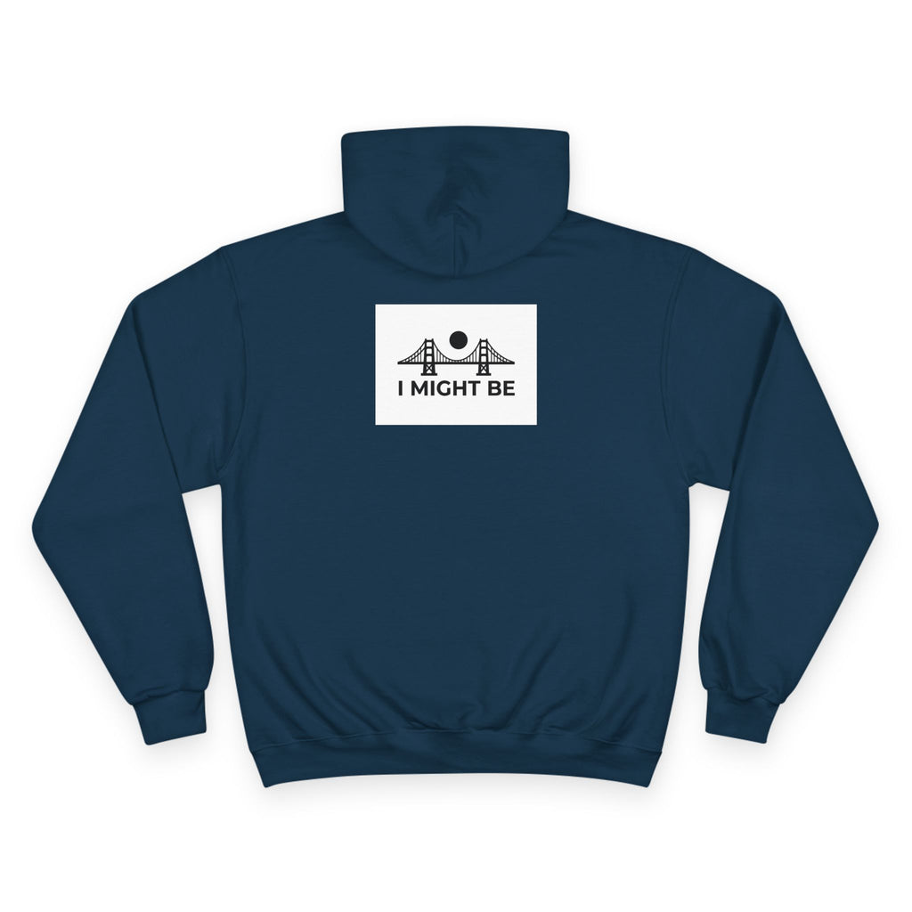 Champion Hoodie — "I Might Be" Graphic Hoodie with Retro Pin-Up Illustration